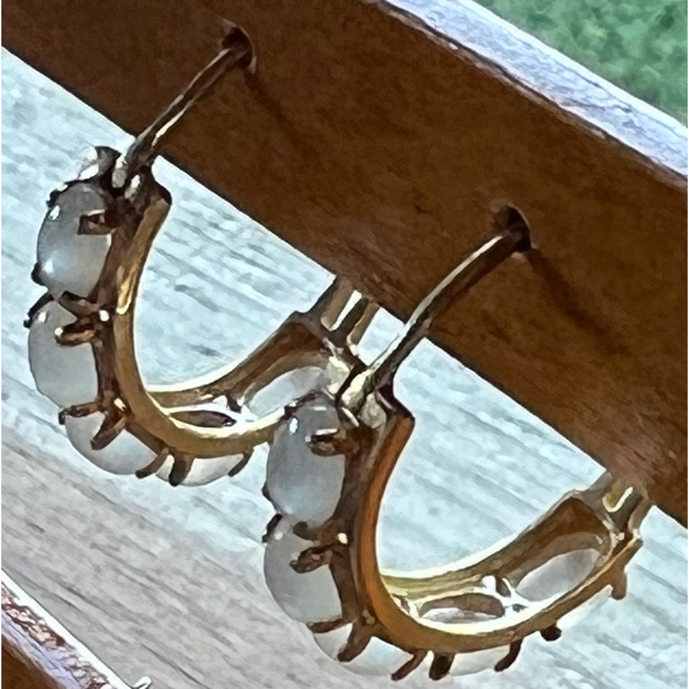 Opal 14k hoops